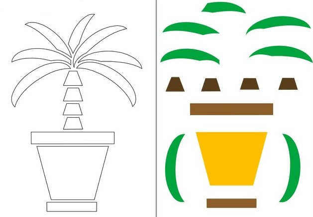 Farbige Papierapplikationen für Kinder, druckbare Vorlagen, Herbst-, Frühlingsthemen