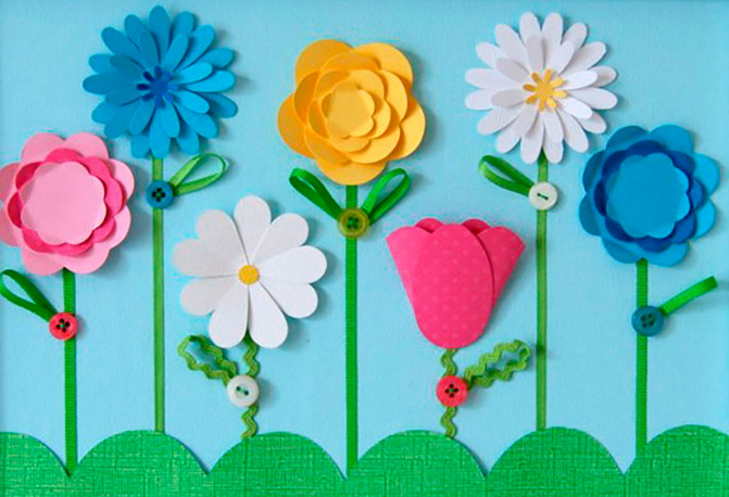 Farbige Papierapplikationen für Kinder, druckbare Vorlagen, Herbst-, Frühlingsthemen