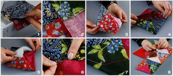 Patchwork-Nähen. Meisterklasse, Technik, Anleitungen für Anfänger, Diagramme, Fotos, Video-Tutorials