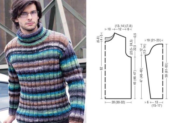 So stricken Sie einen Herrenpullover mit Stricknadeln. Schemata mit Beschreibungen für Anfänger, Fotos und Video-Lektionen