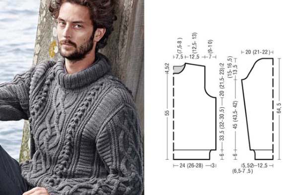 So stricken Sie einen Herrenpullover mit Stricknadeln. Schemata mit Beschreibungen für Anfänger, Fotos und Video-Lektionen