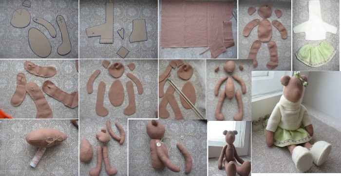 DIY-Stofftierbär. Schritt-für-Schritt-Nähanleitungen, Schnittmuster für Anfänger