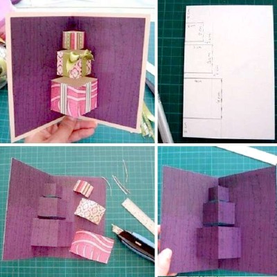 DIY-Papierpostkarte. Scrapbooking-Meisterkurse Schritt für Schritt mit Fotos