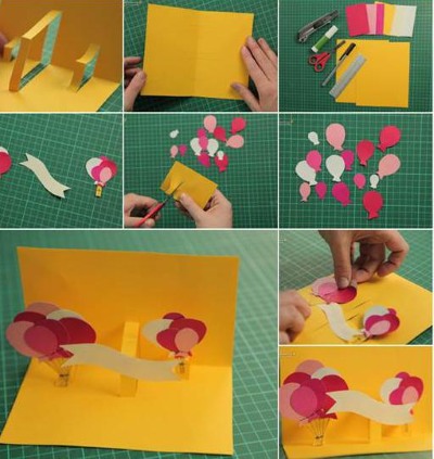 DIY-Papierpostkarte. Scrapbooking-Meisterkurse Schritt für Schritt mit Fotos
