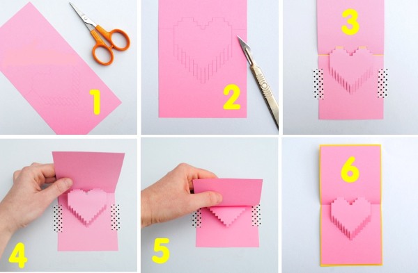 DIY-Papierpostkarte. Scrapbooking-Meisterkurse Schritt für Schritt mit Fotos