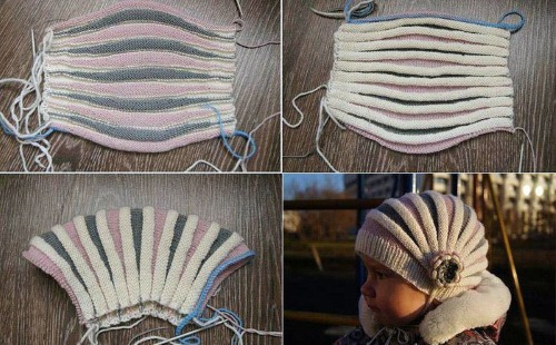 Mütze für neugeborene Jungen und Mädchen. Stricken mit Beschreibungen und Diagrammen