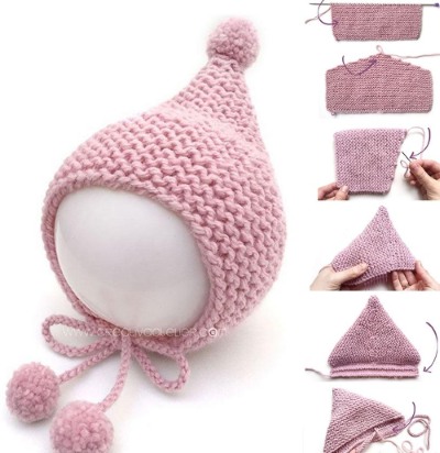 Mütze für neugeborene Jungen und Mädchen. Stricken mit Beschreibungen und Diagrammen