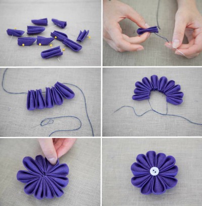 Blumen aus Satinbändern mit Ihren eigenen Händen. Meisterkurs für Anfänger, Schritt-für-Schritt-Anleitung Kanzashi