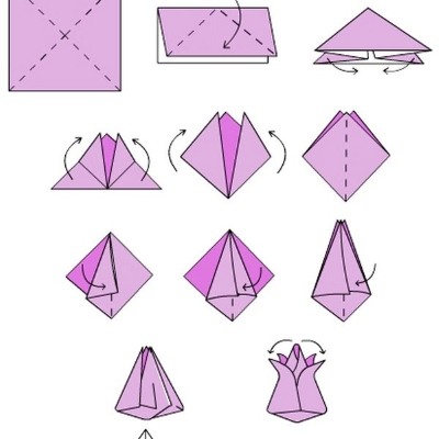 DIY-Papierblumen. Meisterkurse zum Thema Origami Schritt für Schritt mit Fotos, A4-Vorlagen
