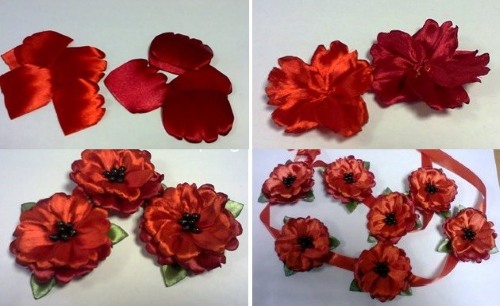 DIY-Blumen aus Bändern. Interessante Meisterkurse Schritt für Schritt mit Fotos und Videos