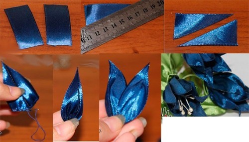 DIY-Blumen aus Bändern. Interessante Meisterkurse Schritt für Schritt mit Fotos und Videos