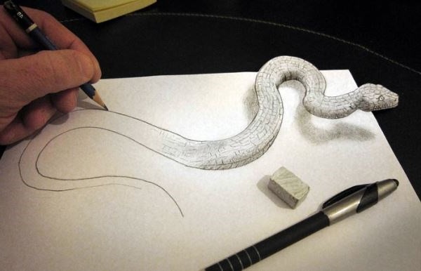 3D-Zeichnungen auf Papier. Meisterkurs für Anfänger: Schritt für Schritt mit Bleistift und Stift zeichnen: Treppe, Herz, Wassertropfen, Verlies