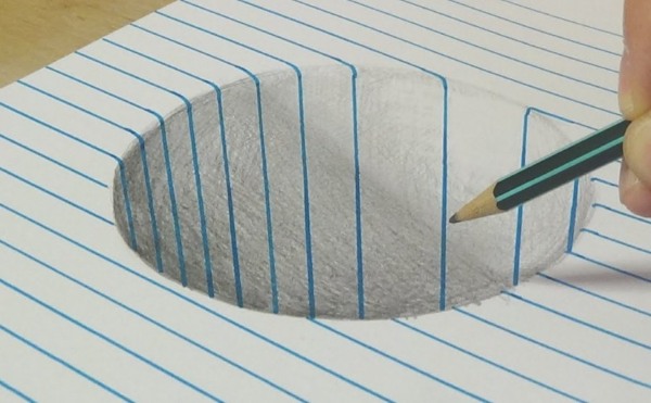 3D-Zeichnungen auf Papier. Meisterkurs für Anfänger: Schritt für Schritt mit Bleistift und Stift zeichnen: Treppe, Herz, Wassertropfen, Verlies