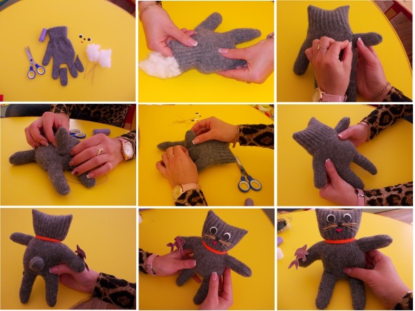 So stellen Sie mit Kindern mit eigenen Händen ein Spielzeug aus Abfallmaterialien her: aus Stoff, Nylonstrumpfhosen, Papier, Socken, Filz, Schaumstoff, Pompons, Naturmaterial