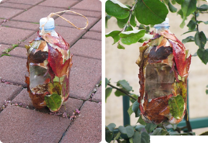 DIY-Vogelhäuschen aus einer Plastikflasche. Meisterkurs mit Schritt-für-Schritt-Fotos, für den Kindergarten oder auf dem Gelände