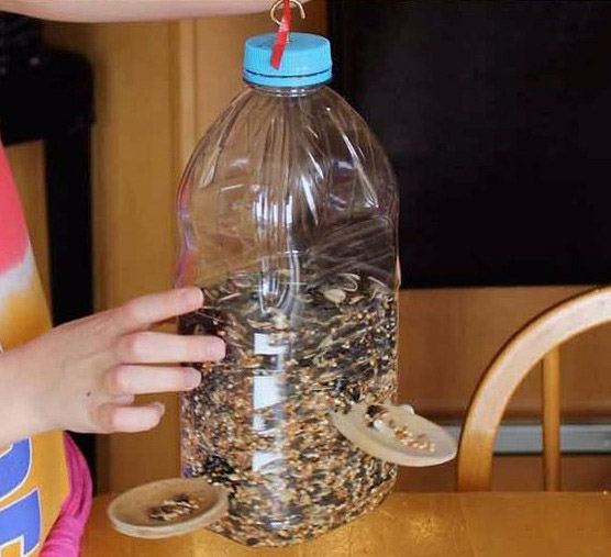 DIY-Vogelhäuschen aus einer Plastikflasche. Meisterkurs mit Schritt-für-Schritt-Fotos, für den Kindergarten oder auf dem Gelände