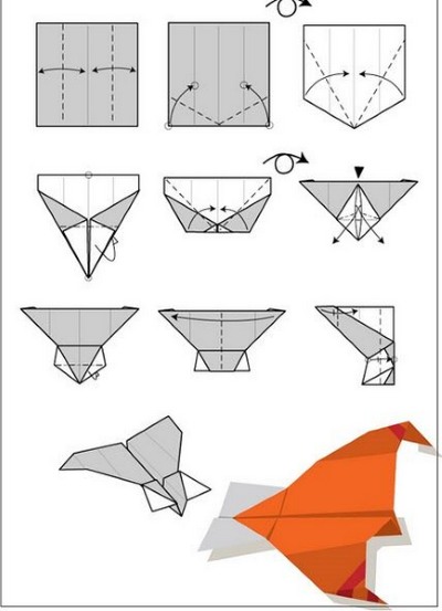 So bauen Sie mit Ihren eigenen Händen ein Papierflugzeug, das lange fliegt. Montagediagramme mit Faltlinien, ein Modell, das weit und hoch fliegt. Schritt-für-Schritt-Anleitungen, Vorlagen