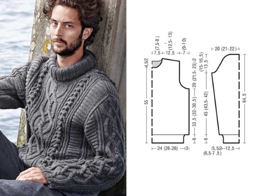 Gestrickte Pullover mit Stricknadeln mit Diagrammen und Beschreibungen. Strick-Meisterklasse, Modelle für Damen und Herren, exklusive und originelle Raglans