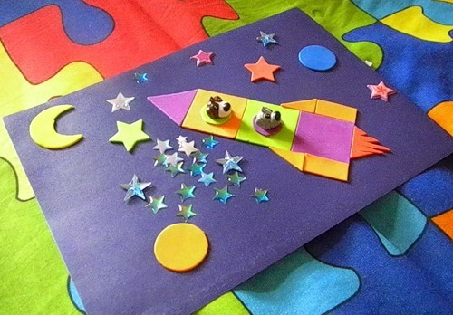 Anwendung geometrischer Formen 1, 2, 3, 4 Klasse, Vorlagen für Vorschulkinder im Kindergarten, Junior, Senior, Vorbereitungsgruppe, zum Thema Winter, Herbst, Frühling, Weltraum, Muster, Bilder