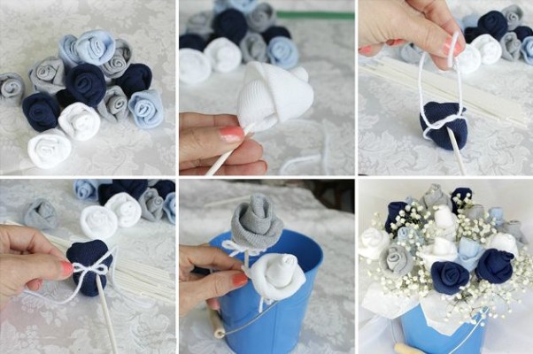 So machen Sie mit Ihren eigenen Händen einen Sockenstrauß. Schritt-für-Schritt-Fotoanleitung, Video-Tutorials für Anfänger