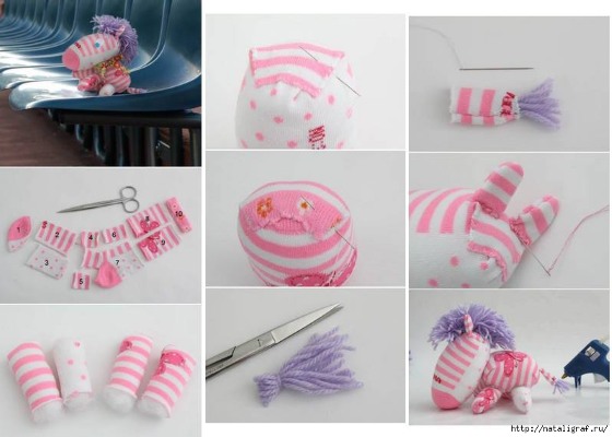 DIY-Sockenspielzeug. Meisterkurse Schritt für Schritt mit Fotos für Anfänger, Kinder