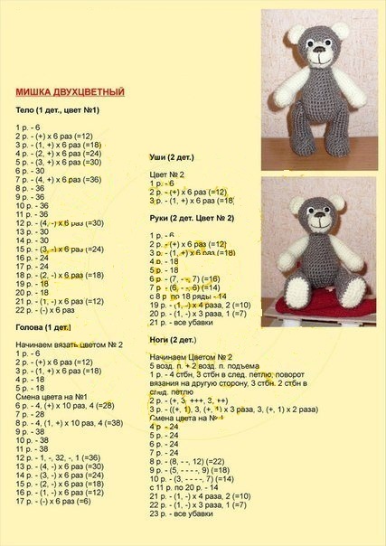 Häkelspielzeug mit Beschreibungen und Diagrammen für Anfänger, Muster, professionelles Stricken Amigurumi