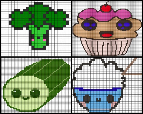 Zeichnungen nach Zellen in einem Notizbuch für Jungen und Mädchen: komplex, schön, schwarzweiß und farbig, Minecraft, Anime