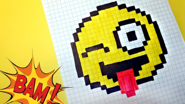 Zeichnungen nach Zellen in einem Notizbuch für Jungen und Mädchen: komplex, schön, schwarzweiß und farbig, Minecraft, Anime