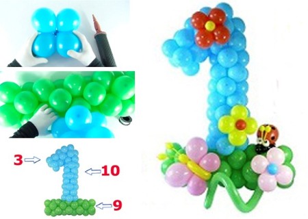 Come realizzare con le proprie mani il numero 1 per un bambino di un anno. Istruzioni passo passo per carta ondulata e tovaglioli. Foto