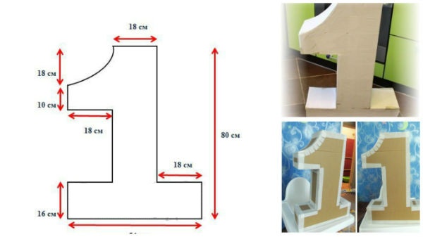 Come realizzare con le proprie mani il numero 1 per un bambino di un anno. Istruzioni passo passo per carta ondulata e tovaglioli. Foto