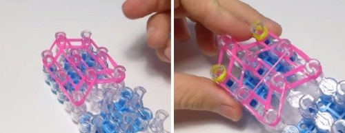 So weben Sie eine Minecraft-Figur, eine Eule, 3D, für einen Griff aus Gummibändern. Weben auf einem Webstuhl, Monsterschwanz, Häkeln für Anfänger. Video