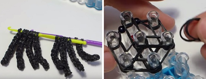So weben Sie eine Minecraft-Figur, eine Eule, 3D, für einen Griff aus Gummibändern. Weben auf einem Webstuhl, Monsterschwanz, Häkeln für Anfänger. Video