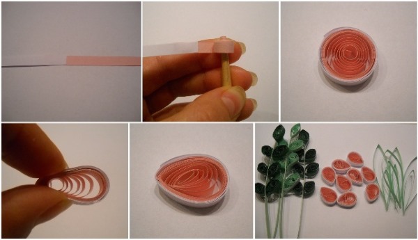 Quilling-Basteln für Anfänger: Muster. Schritt-für-Schritt-Anleitung mit Beschreibung: Blumen, Schmetterling, Tropfen, Trauben, Baumstamm, Chrysantheme, Ei, Tiere. Foto
