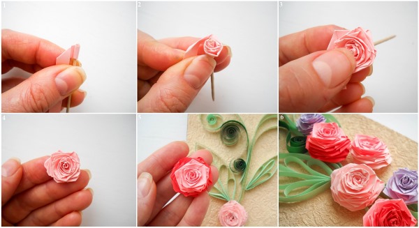 Quilling-Basteln für Anfänger: Muster. Schritt-für-Schritt-Anleitung mit Beschreibung: Blumen, Schmetterling, Tropfen, Trauben, Baumstamm, Chrysantheme, Ei, Tiere. Foto