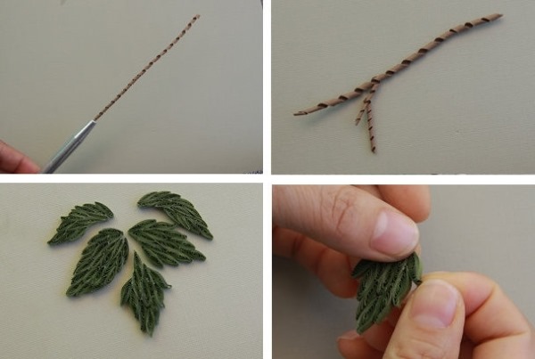 Quilling-Basteln für Anfänger: Muster. Schritt-für-Schritt-Anleitung mit Beschreibung: Blumen, Schmetterling, Tropfen, Trauben, Baumstamm, Chrysantheme, Ei, Tiere. Foto