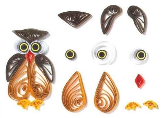 Quilling-Basteln für Anfänger: Muster. Schritt-für-Schritt-Anleitung mit Beschreibung: Blumen, Schmetterling, Tropfen, Trauben, Baumstamm, Chrysantheme, Ei, Tiere. Foto