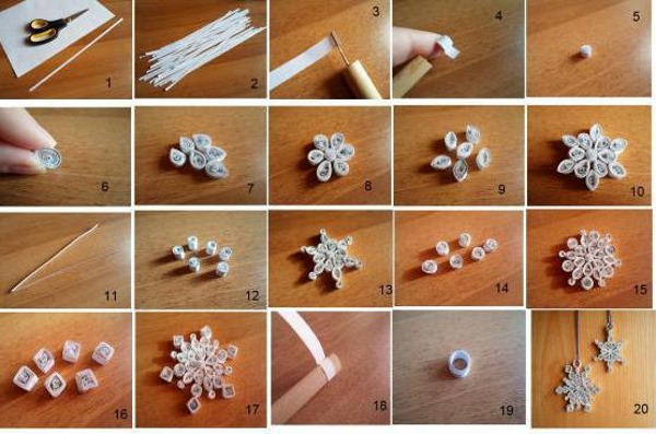 Quilling-Basteln für Anfänger: Muster. Schritt-für-Schritt-Anleitung mit Beschreibung: Blumen, Schmetterling, Tropfen, Trauben, Baumstamm, Chrysantheme, Ei, Tiere. Foto