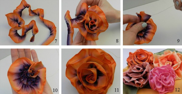 DIY-Rosen aus Satinbändern. Wie man einen Blumenstrauß macht. Detaillierte Meisterkurse mit Fotos