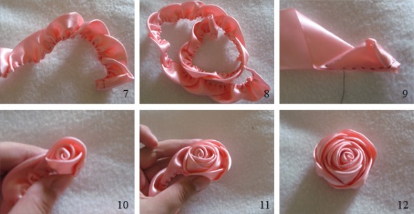 DIY-Rosen aus Satinbändern. Wie man einen Blumenstrauß macht. Detaillierte Meisterkurse mit Fotos
