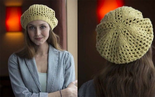 Gestrickte Baskenmützen für Damen. Muster und Beschreibung, Meisterklasse, Strickkurse für Anfänger