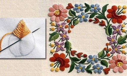 Satinstichstickerei für Anfänger. Schemata, Zeichnungen: Blumen, Rosen, Buchstaben, Vögel. Volumetrische Stickerei, Technik
