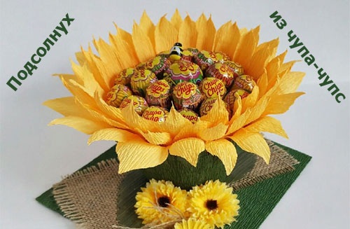 Sträuße aus Süßigkeiten und handgefertigten Blumen. Schritt-für-Schritt-Meisterkurs für Anfänger, Fotoanleitung