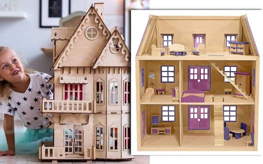 Schritt für Schritt ein Puppenhaus zum Selbermachen aus Kisten, Sperrholz, Papier und Holz. Zeichnungen und Maße, Diagramme, Meisterklasse