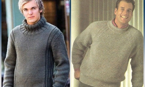 Herrenpullover gestrickt. Strickanleitung, Diagramme, Fotos, Schritt-für-Schritt-Beschreibung für Anfänger. Mit Ornament, Hirsch, Zöpfen, Kapuze, Raglanpullover