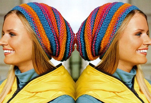 Gestrickte Damenmützen. Wie man eine Beanie strickt, mit Umschlag, voluminös, Winter, mit Arans, Querzopf. Schemata mit Modellbeschreibung