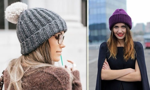 Gestrickte Damenmützen. Wie man eine Beanie strickt, mit Umschlag, voluminös, Winter, mit Arans, Querzopf. Schemata mit Modellbeschreibung