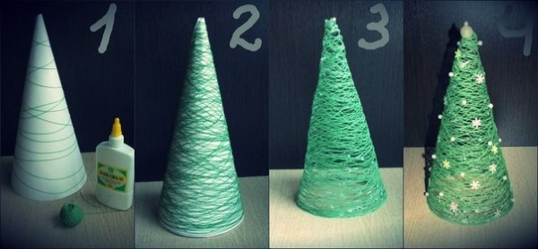 DIY-Christbaumschmuck aus Watte, Filz, Pappmaché, Papier, Perlen, Häkeln. Meisterklasse