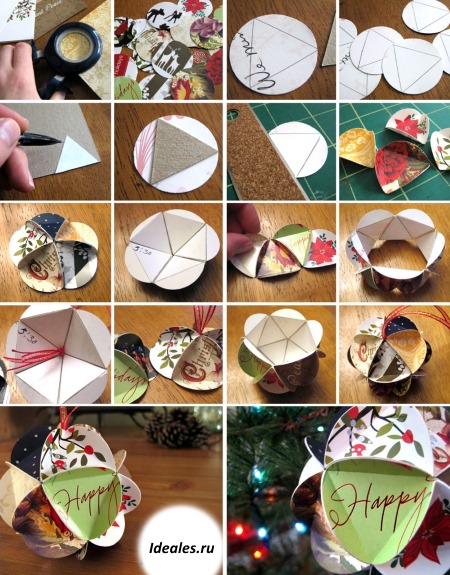 DIY-Christbaumschmuck aus Watte, Filz, Pappmaché, Papier, Perlen, Häkeln. Meisterklasse