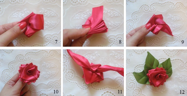 So stellen Sie Schritt für Schritt mit Ihren eigenen Händen eine Rose aus Foamiran, Kanzashi, Bändern, Stoff und Organza her. Meisterklasse, Video