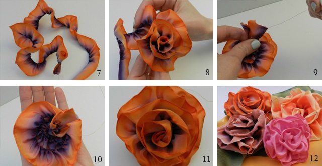 So stellen Sie Schritt für Schritt mit Ihren eigenen Händen eine Rose aus Foamiran, Kanzashi, Bändern, Stoff und Organza her. Meisterklasse, Video